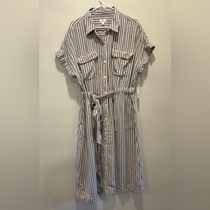 St. John's Bay Blue and White Striped Dress